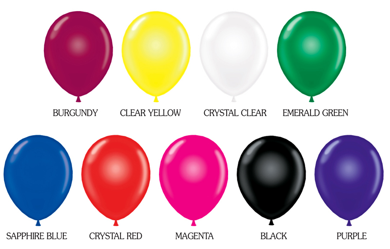 11\" Crystal (Jewel Tone) Balloons